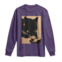 Kawaii Cat Eating Sushi Long Sleeve Shirt Japanese Anime Manga Otaku Retro Vintage Graphic