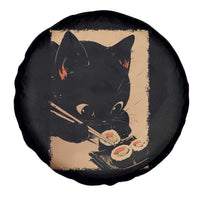 Kawaii Cat Eating Sushi Spare Tire Cover Japanese Anime Manga Otaku Retro Vintage Graphic