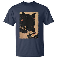 Kawaii Cat Eating Sushi T Shirt Japanese Anime Manga Otaku Retro Vintage Graphic - Wonder Print Shop