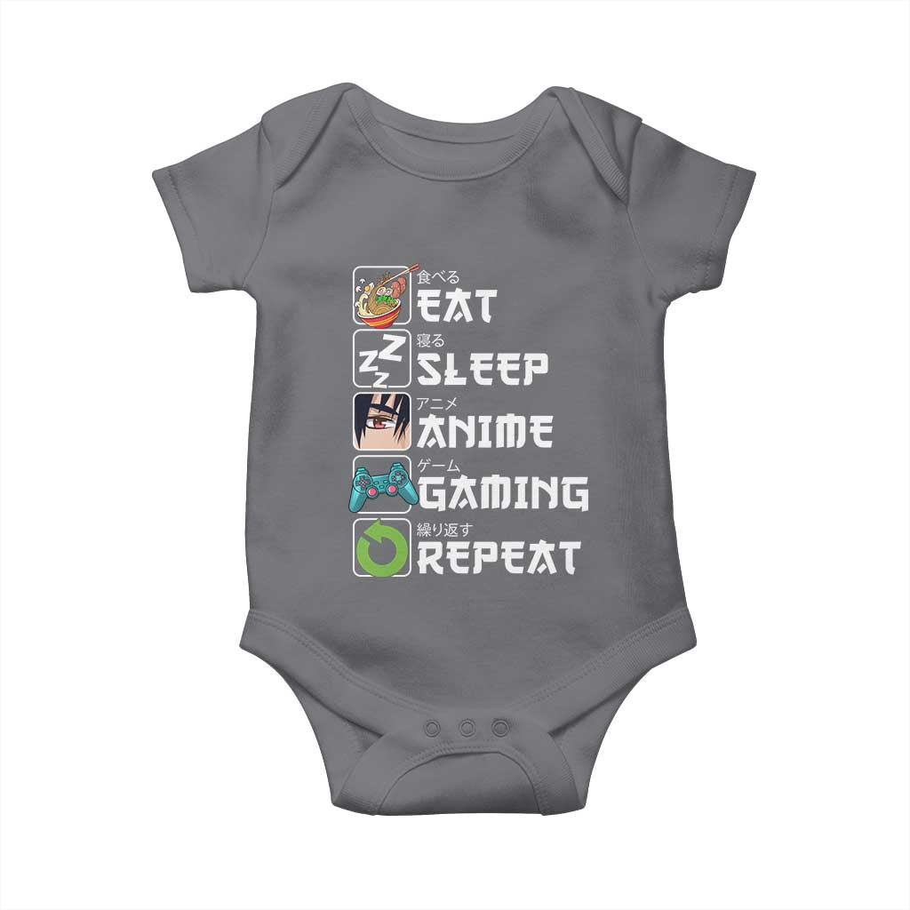 Eat Sleep Anime Gaming Repeat Baby Onesie Kawaii Otaku Gamer Manga Lover