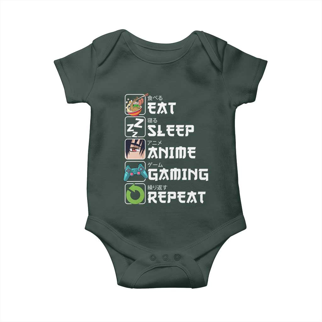 Eat Sleep Anime Gaming Repeat Baby Onesie Kawaii Otaku Gamer Manga Lover