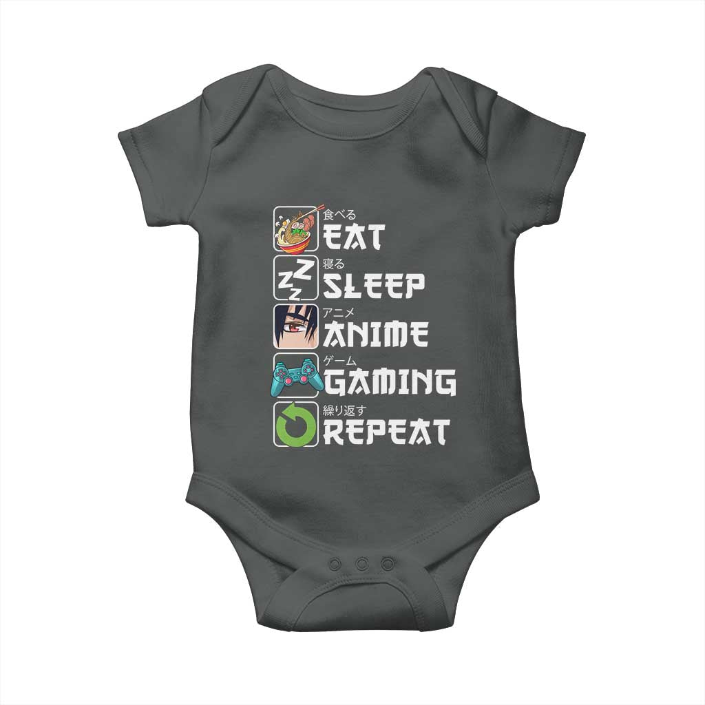 Eat Sleep Anime Gaming Repeat Baby Onesie Kawaii Otaku Gamer Manga Lover