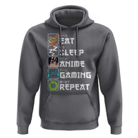 Eat Sleep Anime Gaming Repeat Hoodie Kawaii Otaku Gamer Manga Lover