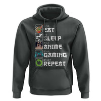 Eat Sleep Anime Gaming Repeat Hoodie Kawaii Otaku Gamer Manga Lover