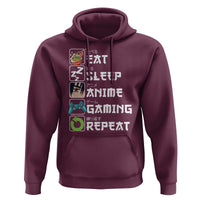 Eat Sleep Anime Gaming Repeat Hoodie Kawaii Otaku Gamer Manga Lover
