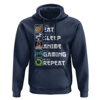 Eat Sleep Anime Gaming Repeat Hoodie Kawaii Otaku Gamer Manga Lover