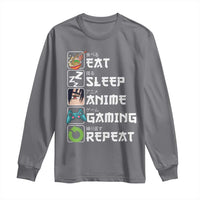 Eat Sleep Anime Gaming Repeat Long Sleeve Shirt Kawaii Otaku Gamer Manga Lover