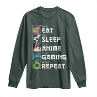 Eat Sleep Anime Gaming Repeat Long Sleeve Shirt Kawaii Otaku Gamer Manga Lover