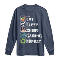 Eat Sleep Anime Gaming Repeat Long Sleeve Shirt Kawaii Otaku Gamer Manga Lover