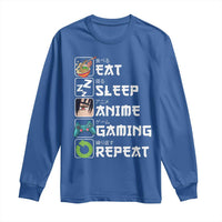 Eat Sleep Anime Gaming Repeat Long Sleeve Shirt Kawaii Otaku Gamer Manga Lover