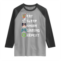 Eat Sleep Anime Gaming Repeat Raglan Shirt Kawaii Otaku Gamer Manga Lover