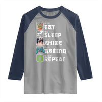 Eat Sleep Anime Gaming Repeat Raglan Shirt Kawaii Otaku Gamer Manga Lover