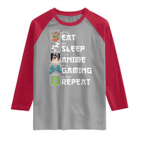 Eat Sleep Anime Gaming Repeat Raglan Shirt Kawaii Otaku Gamer Manga Lover
