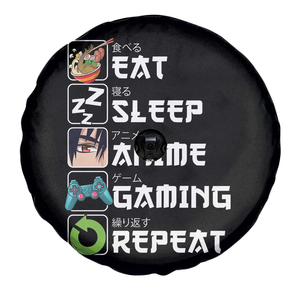 Eat Sleep Anime Gaming Repeat Spare Tire Cover Kawaii Otaku Gamer Manga Lover