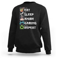 Eat Sleep Anime Gaming Repeat Sweatshirt Kawaii Otaku Gamer Manga Lover - Wonder Print Shop