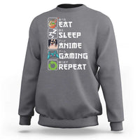Eat Sleep Anime Gaming Repeat Sweatshirt Kawaii Otaku Gamer Manga Lover - Wonder Print Shop