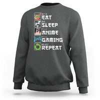 Eat Sleep Anime Gaming Repeat Sweatshirt Kawaii Otaku Gamer Manga Lover - Wonder Print Shop