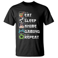 Eat Sleep Anime Gaming Repeat T Shirt Kawaii Otaku Gamer Manga Lover - Wonder Print Shop