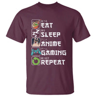 Eat Sleep Anime Gaming Repeat T Shirt Kawaii Otaku Gamer Manga Lover - Wonder Print Shop