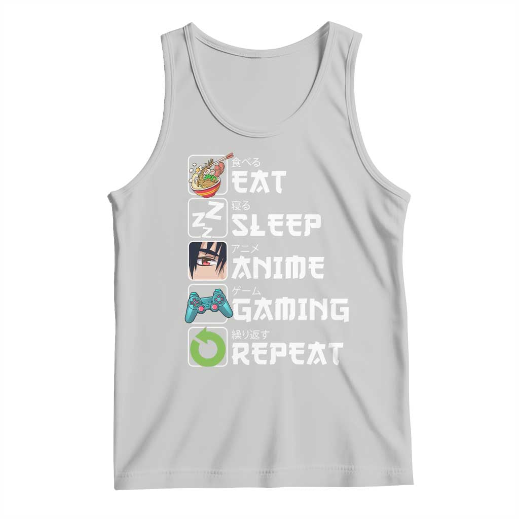 Eat Sleep Anime Gaming Repeat Tank Top Kawaii Otaku Gamer Manga Lover