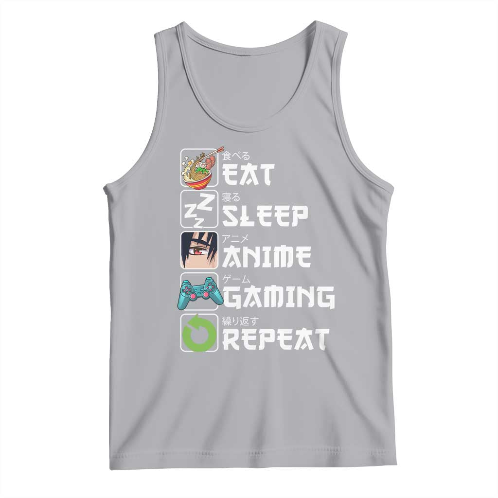 Eat Sleep Anime Gaming Repeat Tank Top Kawaii Otaku Gamer Manga Lover