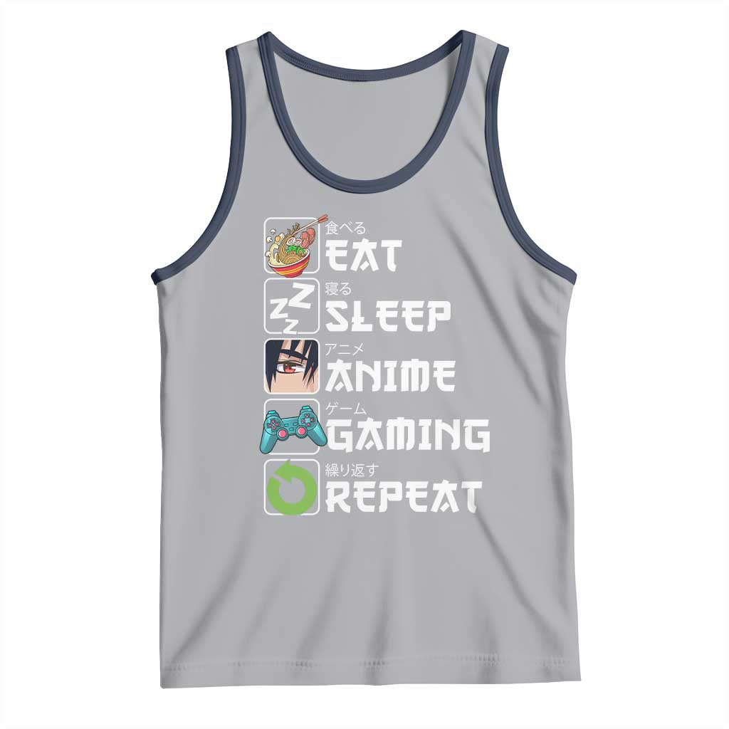 Eat Sleep Anime Gaming Repeat Tank Top Kawaii Otaku Gamer Manga Lover