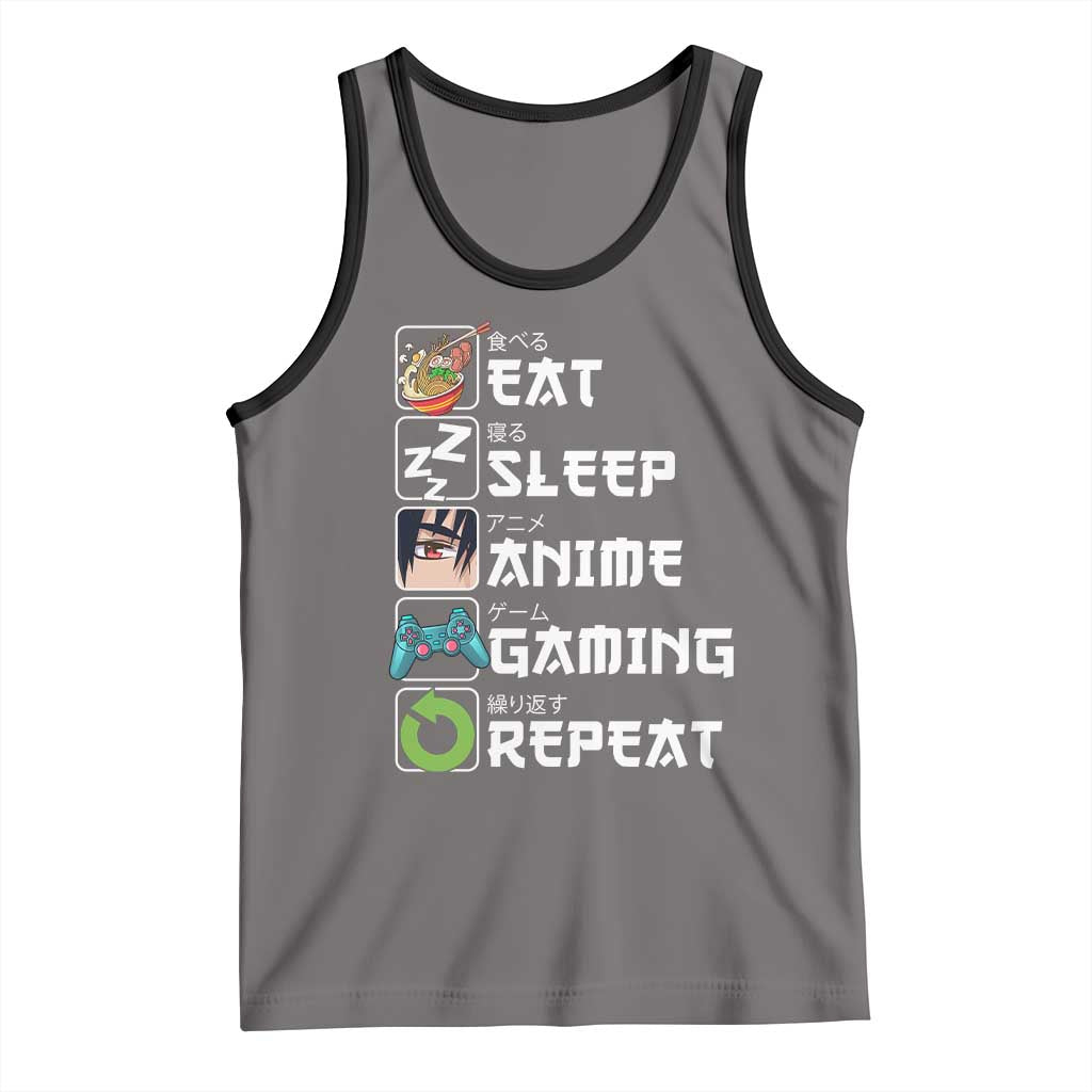 Eat Sleep Anime Gaming Repeat Tank Top Kawaii Otaku Gamer Manga Lover