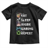 Eat Sleep Anime Gaming Repeat Toddler T Shirt Kawaii Otaku Gamer Manga Lover