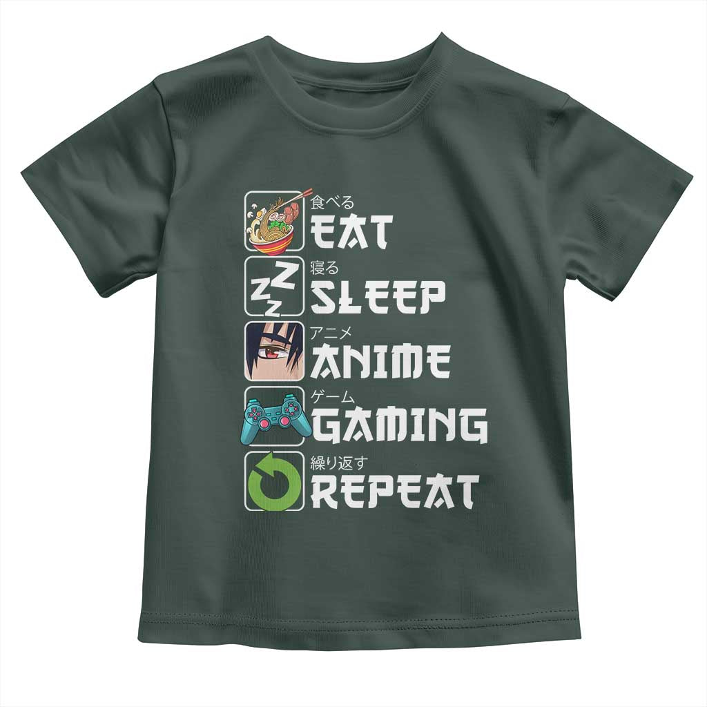 Eat Sleep Anime Gaming Repeat Toddler T Shirt Kawaii Otaku Gamer Manga Lover