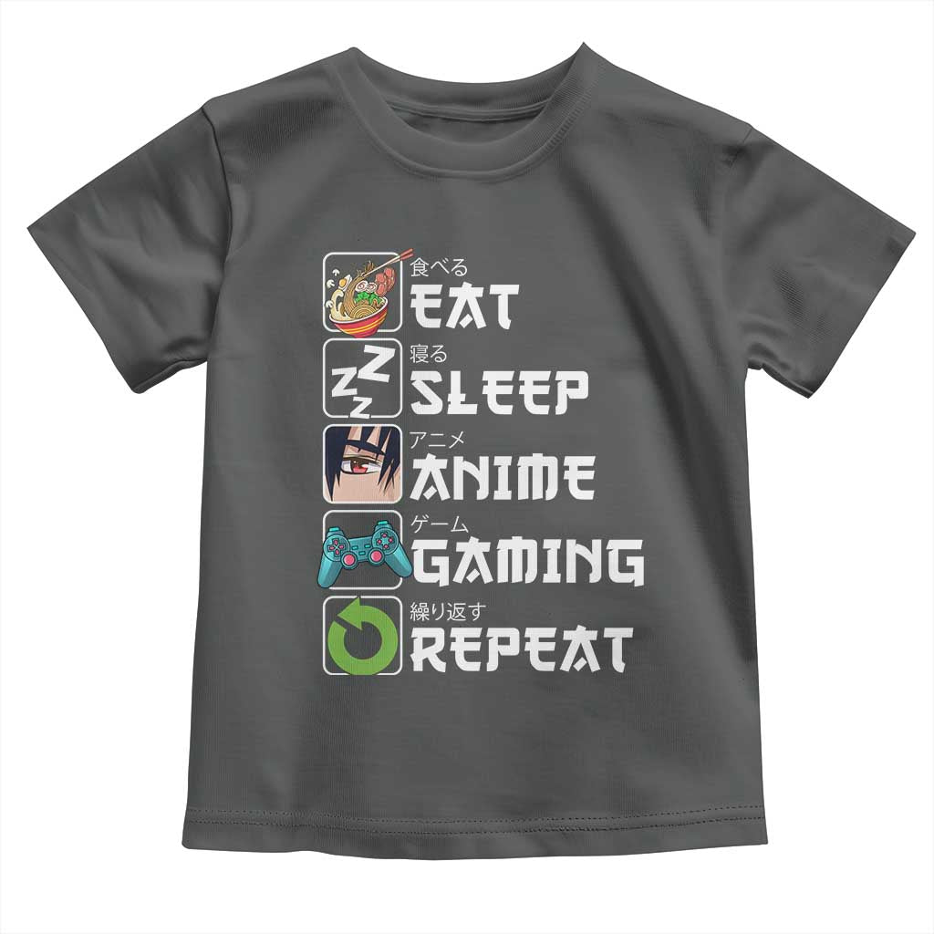 Eat Sleep Anime Gaming Repeat Toddler T Shirt Kawaii Otaku Gamer Manga Lover