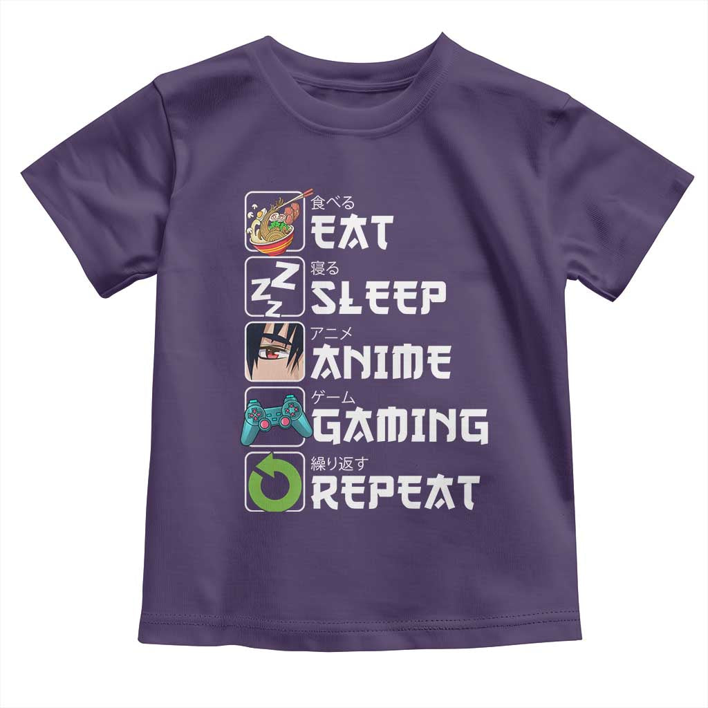 Eat Sleep Anime Gaming Repeat Toddler T Shirt Kawaii Otaku Gamer Manga Lover
