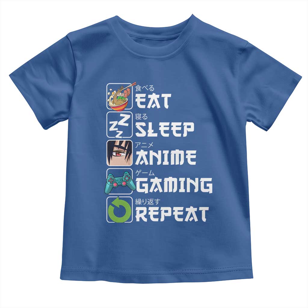 Eat Sleep Anime Gaming Repeat Toddler T Shirt Kawaii Otaku Gamer Manga Lover