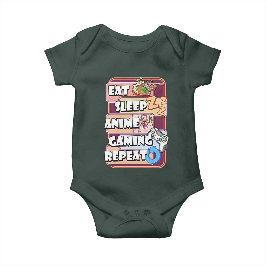 Eat Sleep Anime Gaming Repeat Baby Onesie Kawaii Otaku Manga Ramen Lover