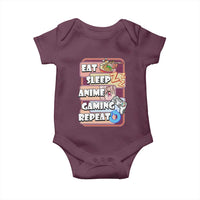 Eat Sleep Anime Gaming Repeat Baby Onesie Kawaii Otaku Manga Ramen Lover