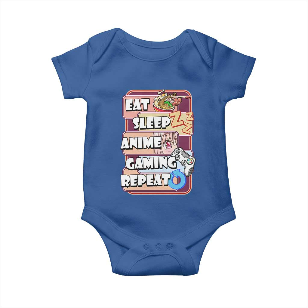 Eat Sleep Anime Gaming Repeat Baby Onesie Kawaii Otaku Manga Ramen Lover