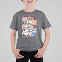 Eat Sleep Anime Gaming Repeat T Shirt For Kid Kawaii Otaku Manga Ramen Lover - Wonder Print Shop