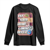 Eat Sleep Anime Gaming Repeat Long Sleeve Shirt Kawaii Otaku Manga Ramen Lover
