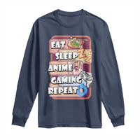 Eat Sleep Anime Gaming Repeat Long Sleeve Shirt Kawaii Otaku Manga Ramen Lover