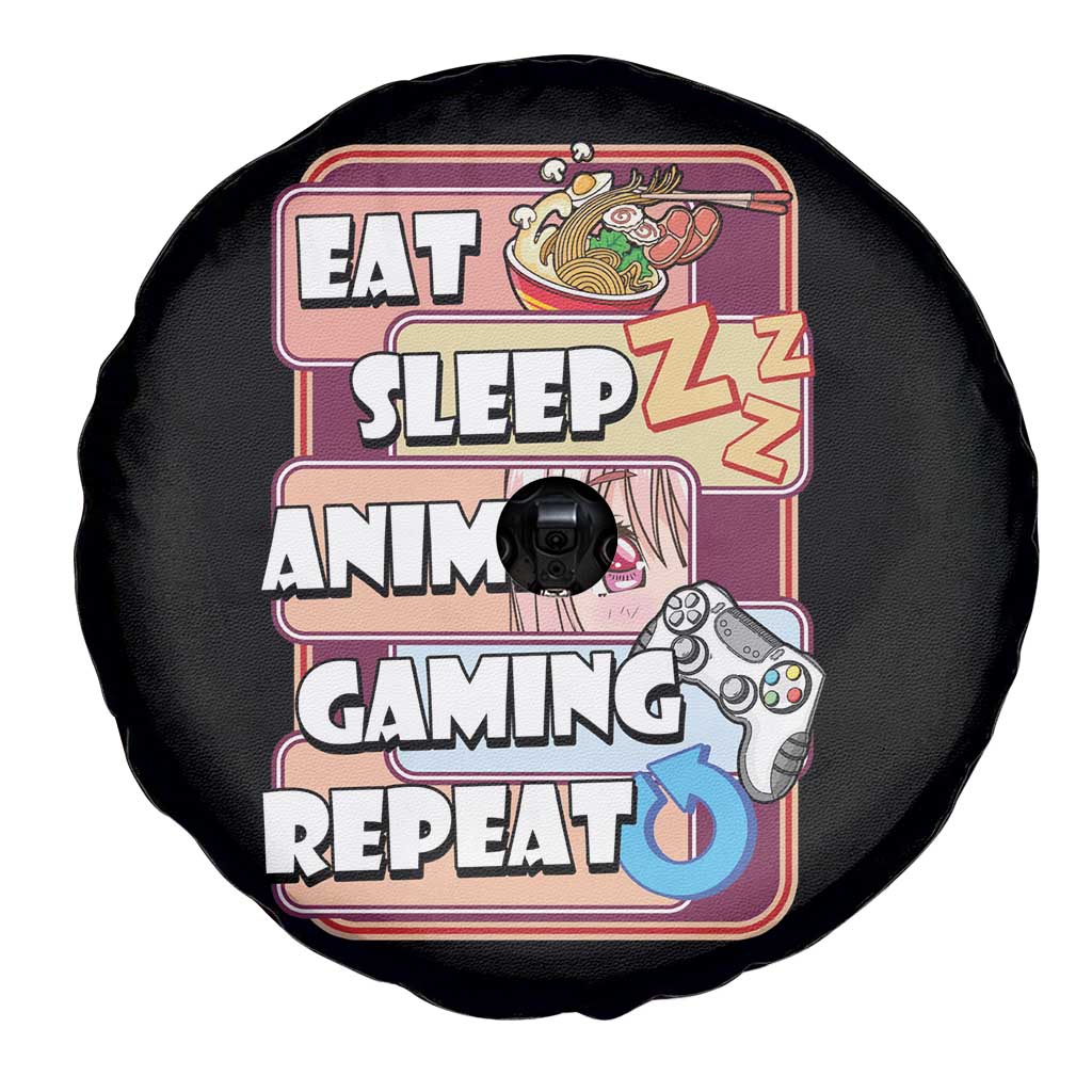 Eat Sleep Anime Gaming Repeat Spare Tire Cover Kawaii Otaku Manga Ramen Lover