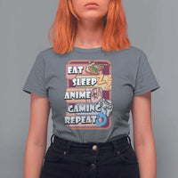 Eat Sleep Anime Gaming Repeat T Shirt For Women Kawaii Otaku Manga Ramen Lover - Wonder Print Shop