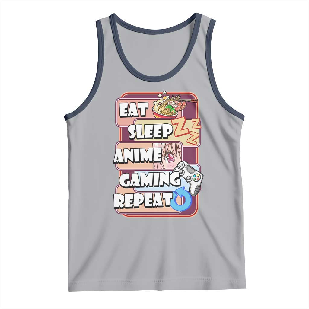Eat Sleep Anime Gaming Repeat Tank Top Kawaii Otaku Manga Ramen Lover