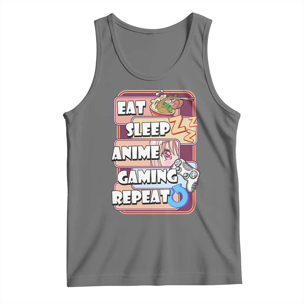 Eat Sleep Anime Gaming Repeat Tank Top Kawaii Otaku Manga Ramen Lover