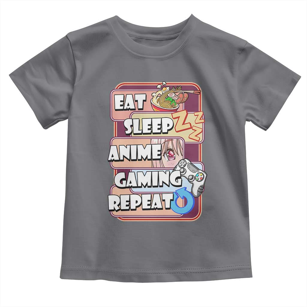 Eat Sleep Anime Gaming Repeat Toddler T Shirt Kawaii Otaku Manga Ramen Lover