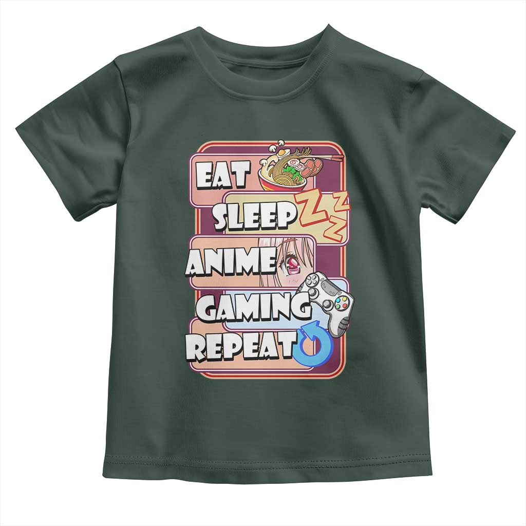 Eat Sleep Anime Gaming Repeat Toddler T Shirt Kawaii Otaku Manga Ramen Lover