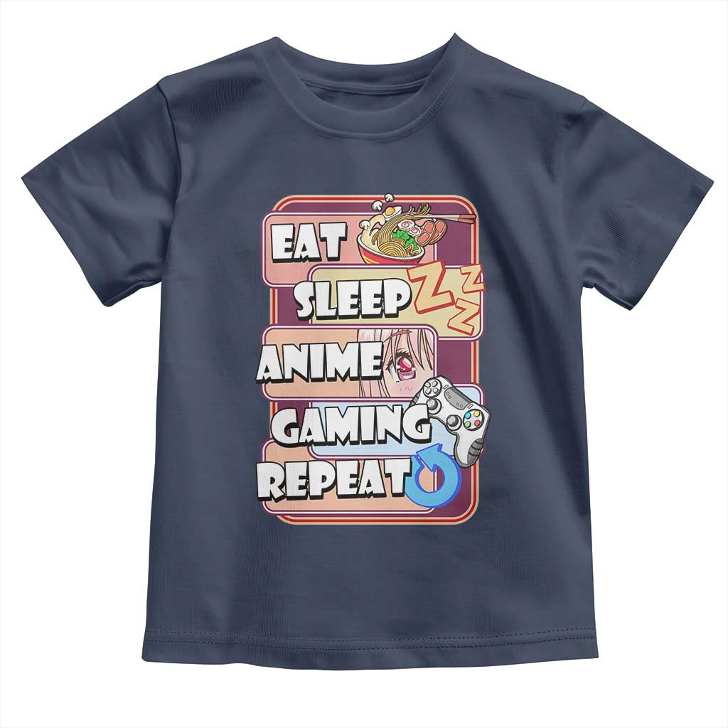 Eat Sleep Anime Gaming Repeat Toddler T Shirt Kawaii Otaku Manga Ramen Lover