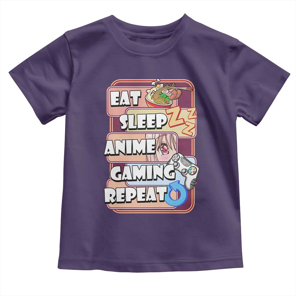 Eat Sleep Anime Gaming Repeat Toddler T Shirt Kawaii Otaku Manga Ramen Lover