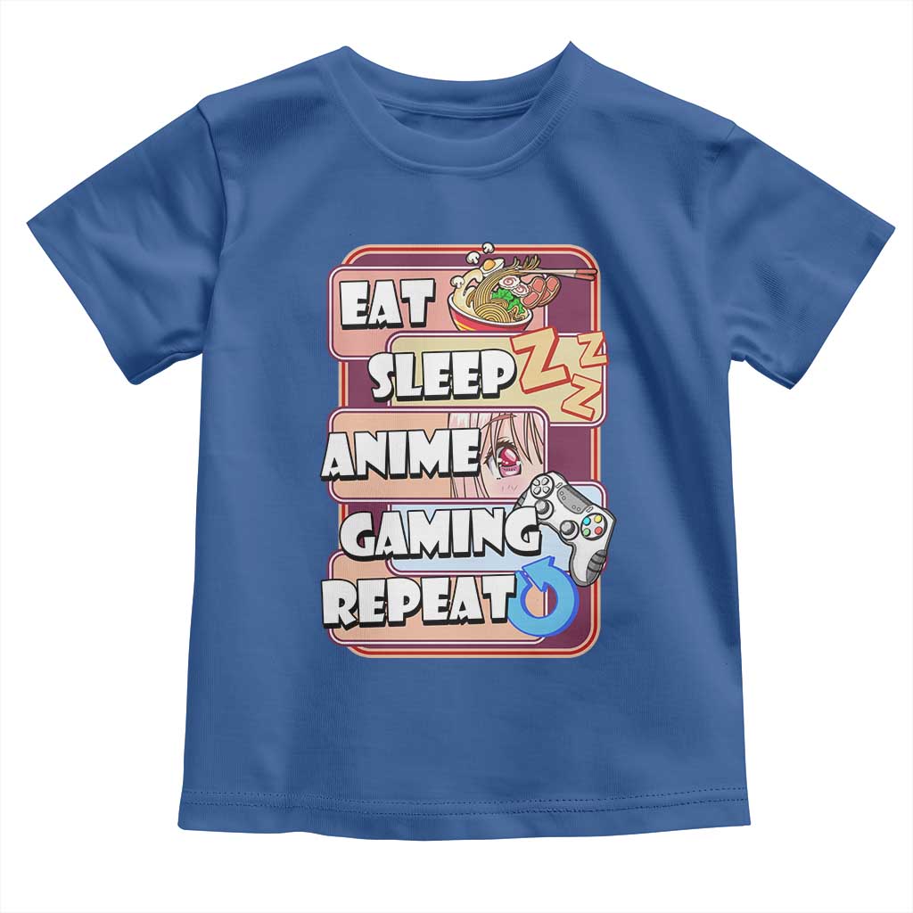 Eat Sleep Anime Gaming Repeat Toddler T Shirt Kawaii Otaku Manga Ramen Lover