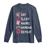 Eat Sleep Anime Gaming Repeat Long Sleeve Shirt Otaku Gamer Manga Lover Japanese Pop Culture