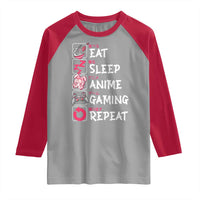Eat Sleep Anime Gaming Repeat Raglan Shirt Otaku Gamer Manga Lover Japanese Pop Culture