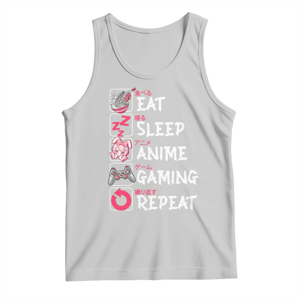 Eat Sleep Anime Gaming Repeat Tank Top Otaku Gamer Manga Lover Japanese Pop Culture